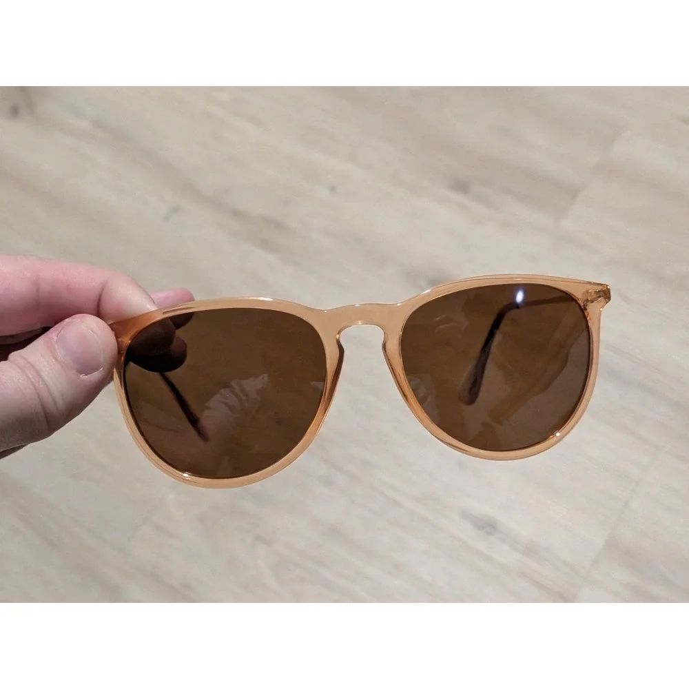 Rose Gold Sunglasses Womens Brown Lenses Elegant Metal Frame Eyewear